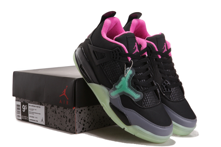 2012 Air Jordan 4 Midnight Black Pink Shoes