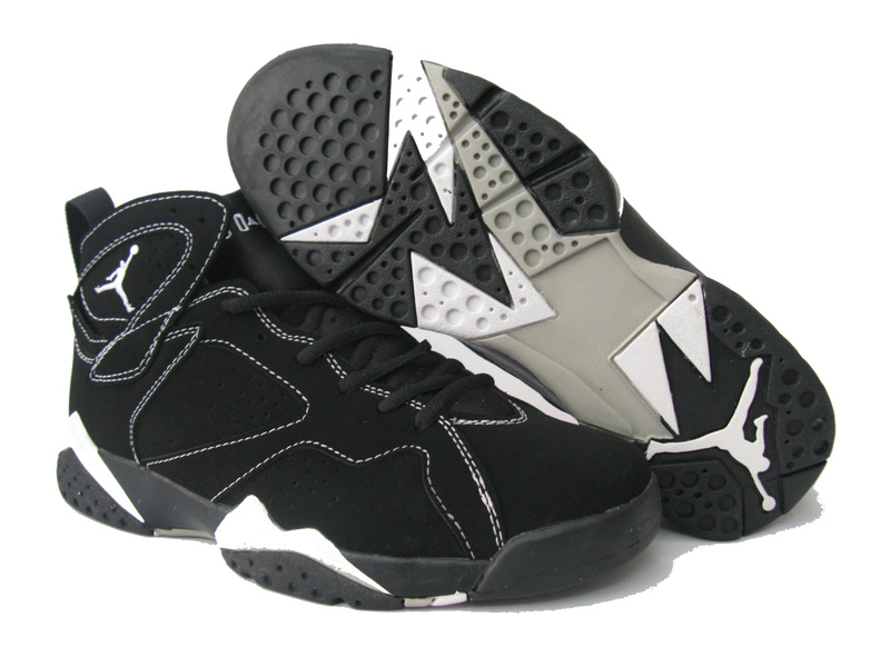 Discount Air Jordan Retro 7 Black White Shoes