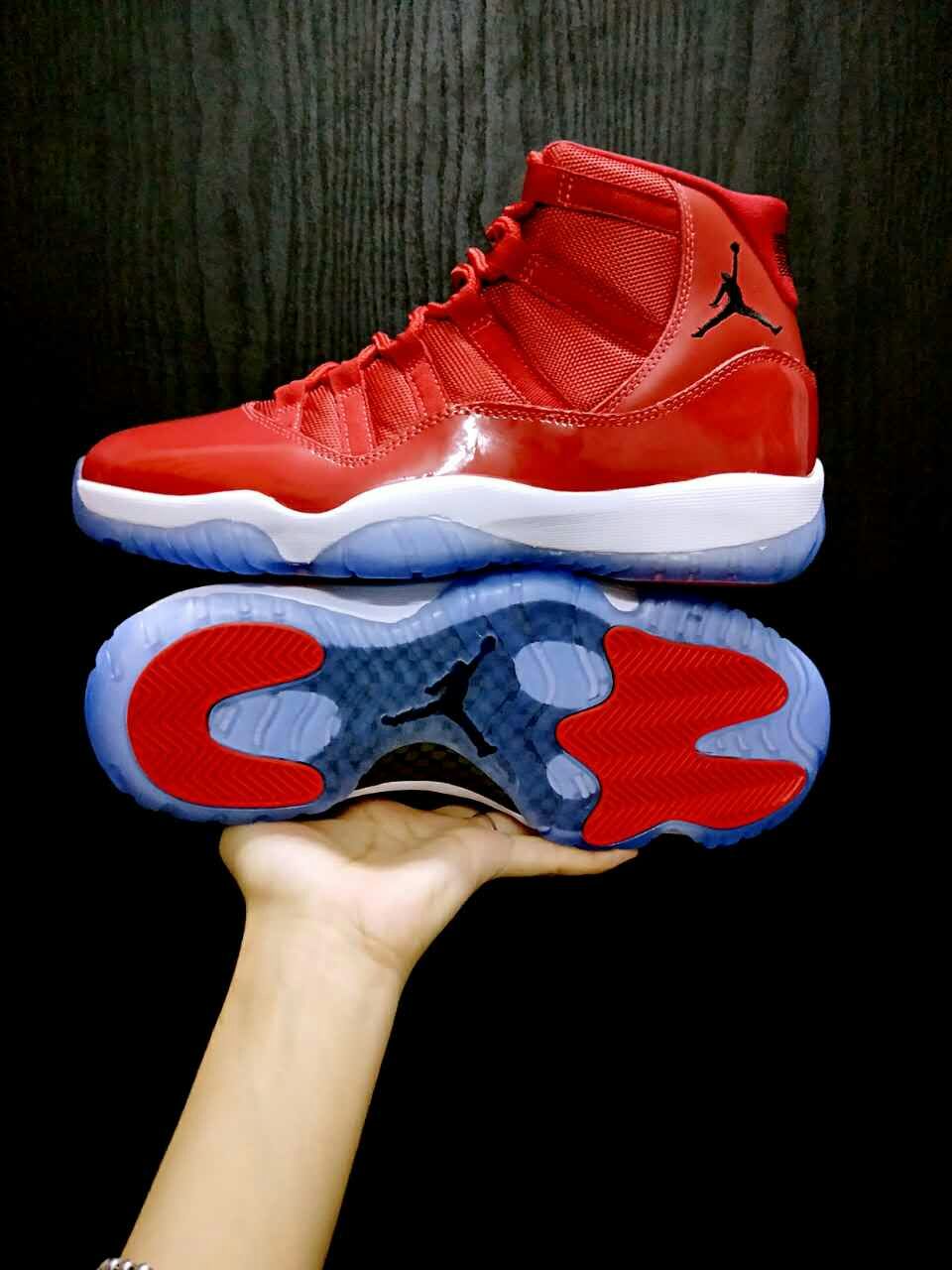 2017 Jordan 11 All Red Ice Sole Shoes 