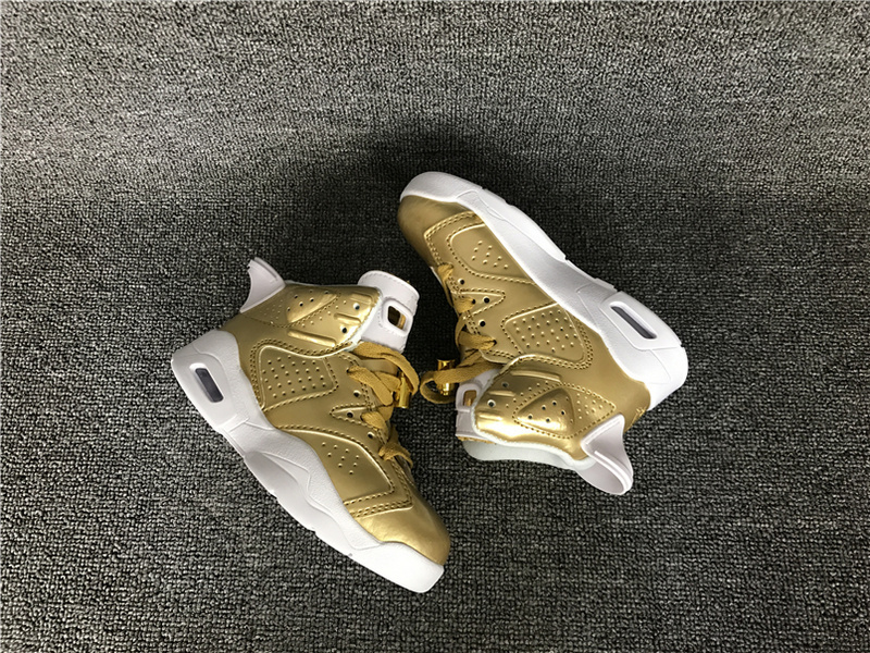 2016 Jordan 6 Retro Gold White Shoes 