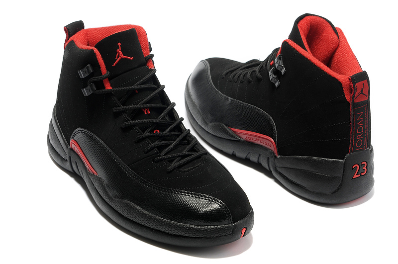 jordan shoes 12 black red