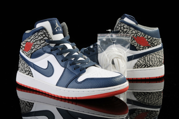 red blue and white jordans 1