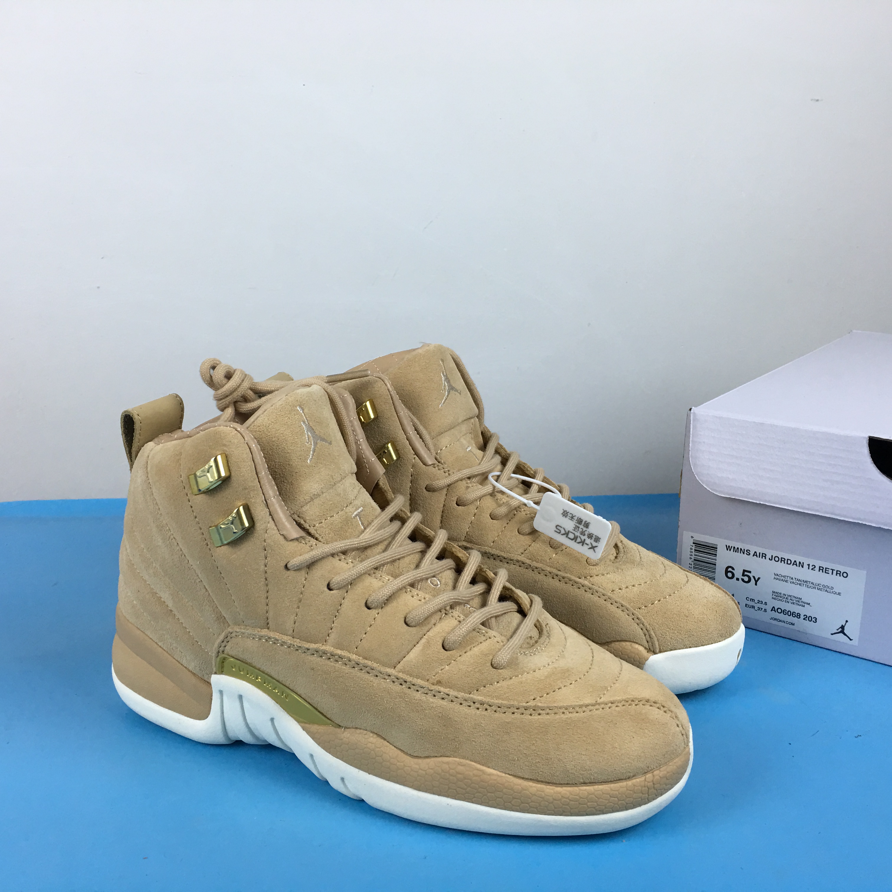 jordan 12 tan and white