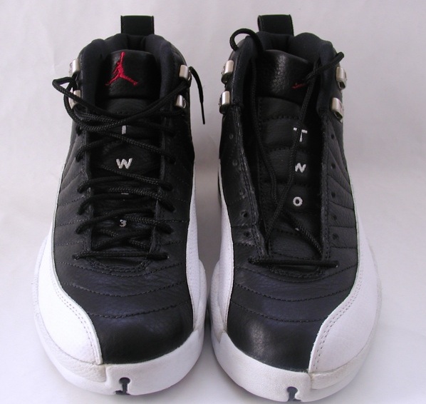 air jordan 12 original playoffs black varsity red white metallic silver shoes