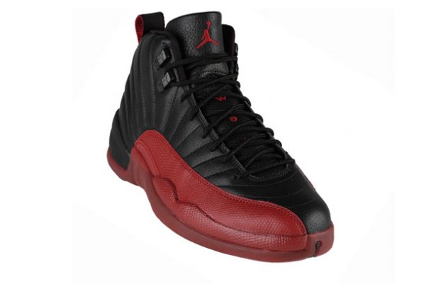 air jordan 12 retro playoffs black varsity red shoes