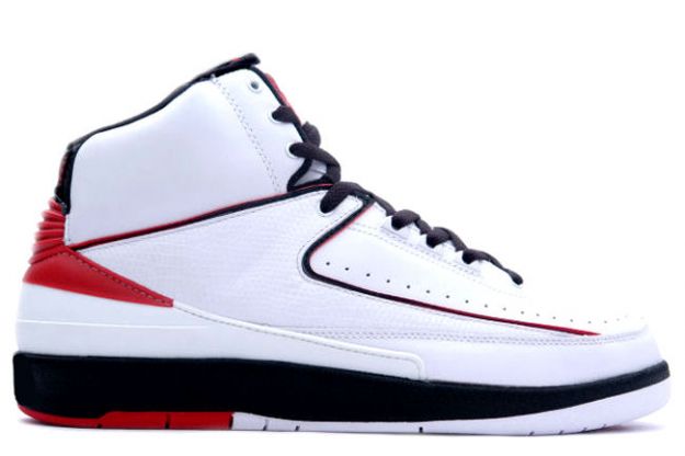 Authentic Air Jordan 2 Retro White Varsity Red Black Shoes